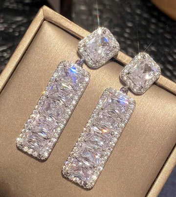 CZ drop earrings