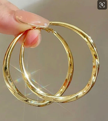 Gold Twisted Hoops