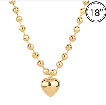 18” Gold Heart Necklace