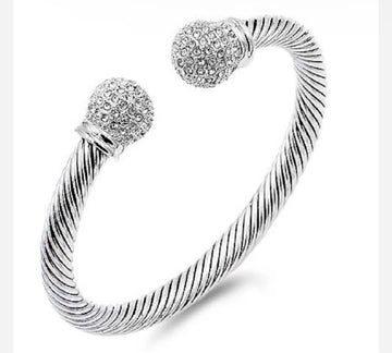 Pebbles Silver Pave’ Bangle