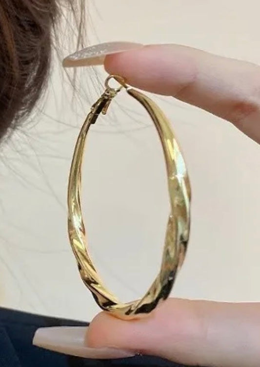 Gold Twisted Hoops