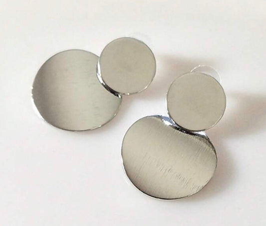 Metal Round disc earrings