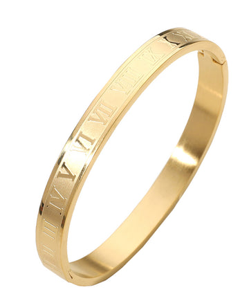 Roman Numeral Embossed Bangle