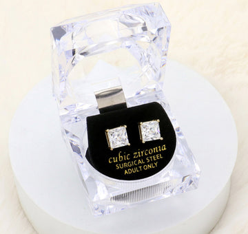 Square Stud CZ stone earrings