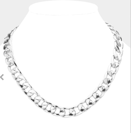 Gold or White Gold Dipped Chain Necklace