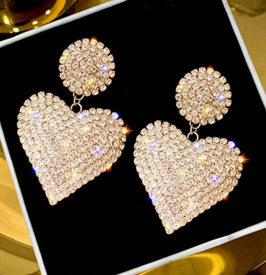 Bling Heart Earrings