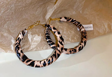 Leopard Wrapped hoops