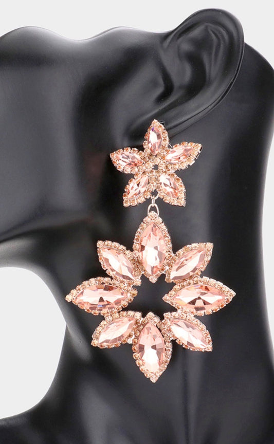 Marquise Stone Cluster Dangle Petals