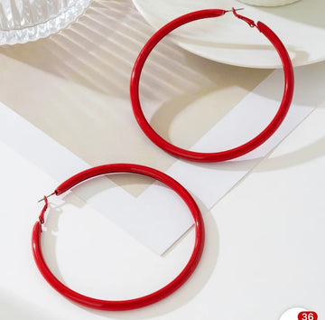 Large Red Hoops