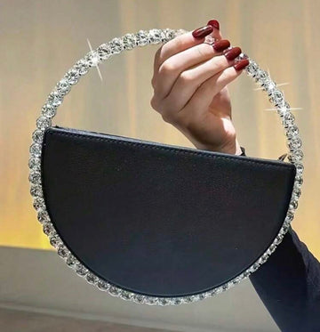 Round Crystal Rhinestone Clutch