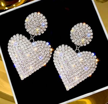 Bling Heart Earrings