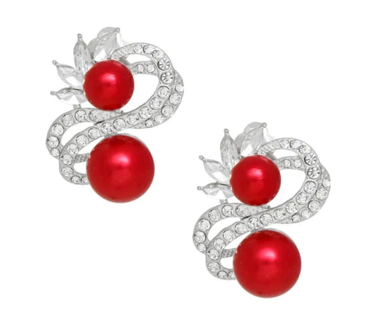 High end Silver & Gold Ribbon Pear or Red clip on’s