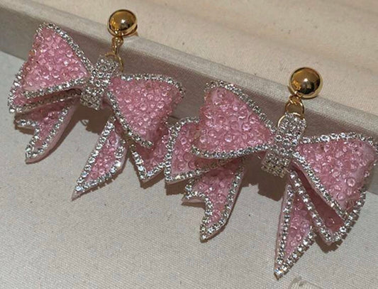 Bling Bow tie earrings are