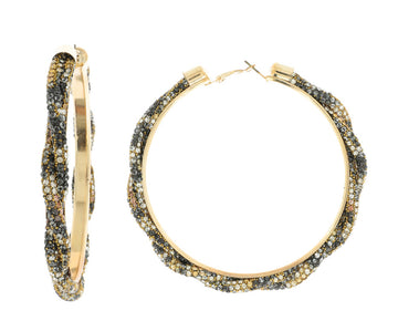 Leopard Blingy Hoops