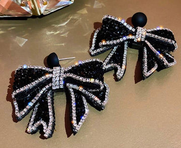 Bling Bow tie earrings are