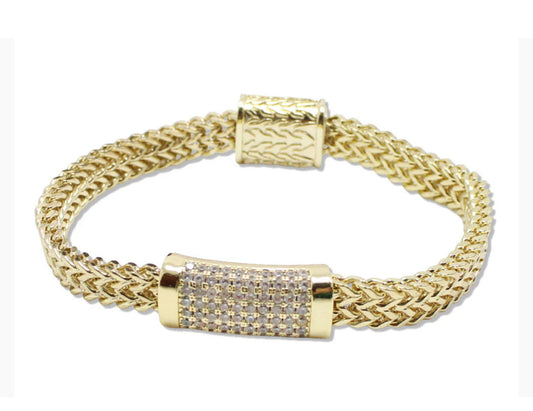 CZ braided bracelet