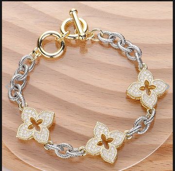 14K Gold Plated CZ Stone