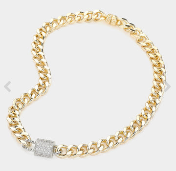 Pave’d Stone Cuban w/magnetic closure