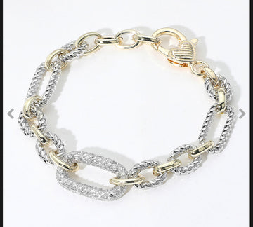 14K Gold Plated CZ Stone