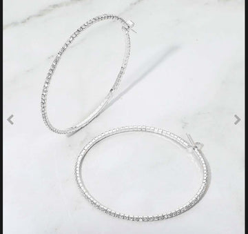 Silver Hoops ( thin )