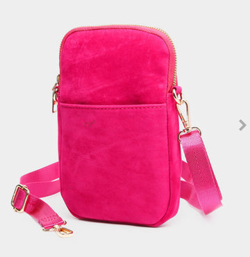 Soft Suede, or faux leather Crossbody Bag