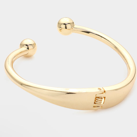 Metal ball tip hinged bangle