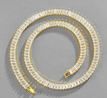 Tennis Necklace w/Baguettes
